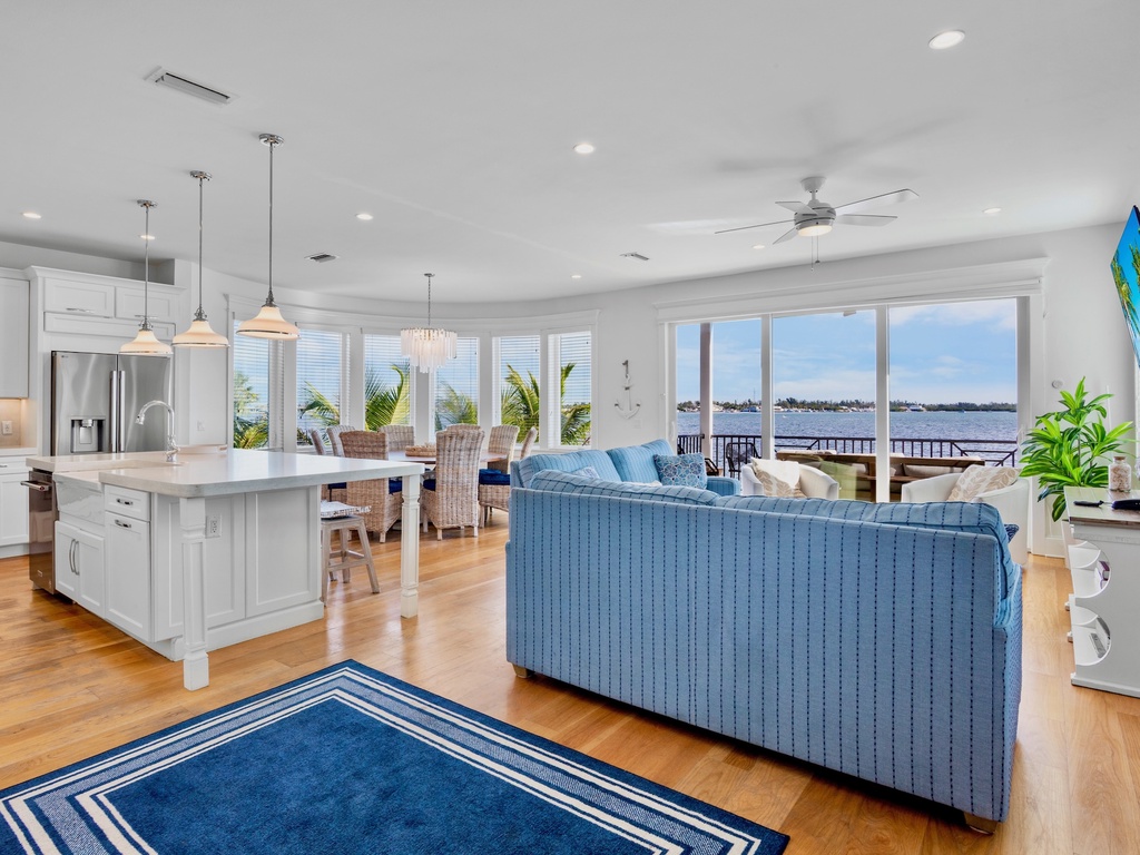 Open Living, Dining and Kitchen Area