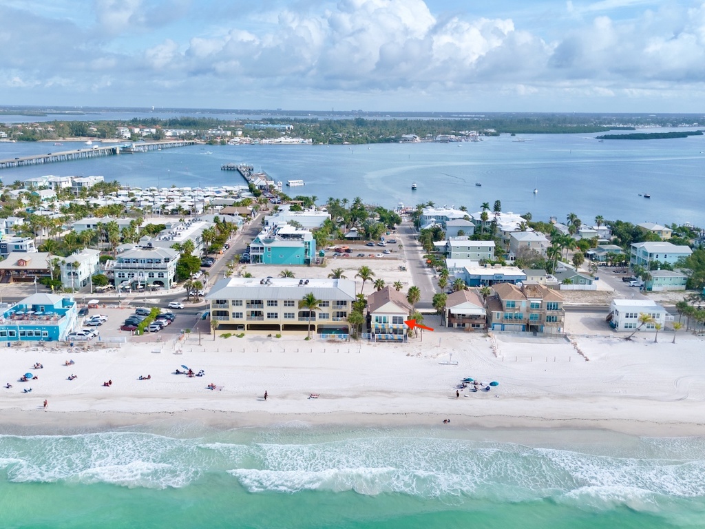 Aerial view of beachfront property