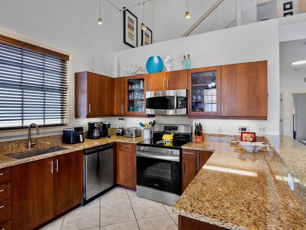 Spacious kitchen for family meals