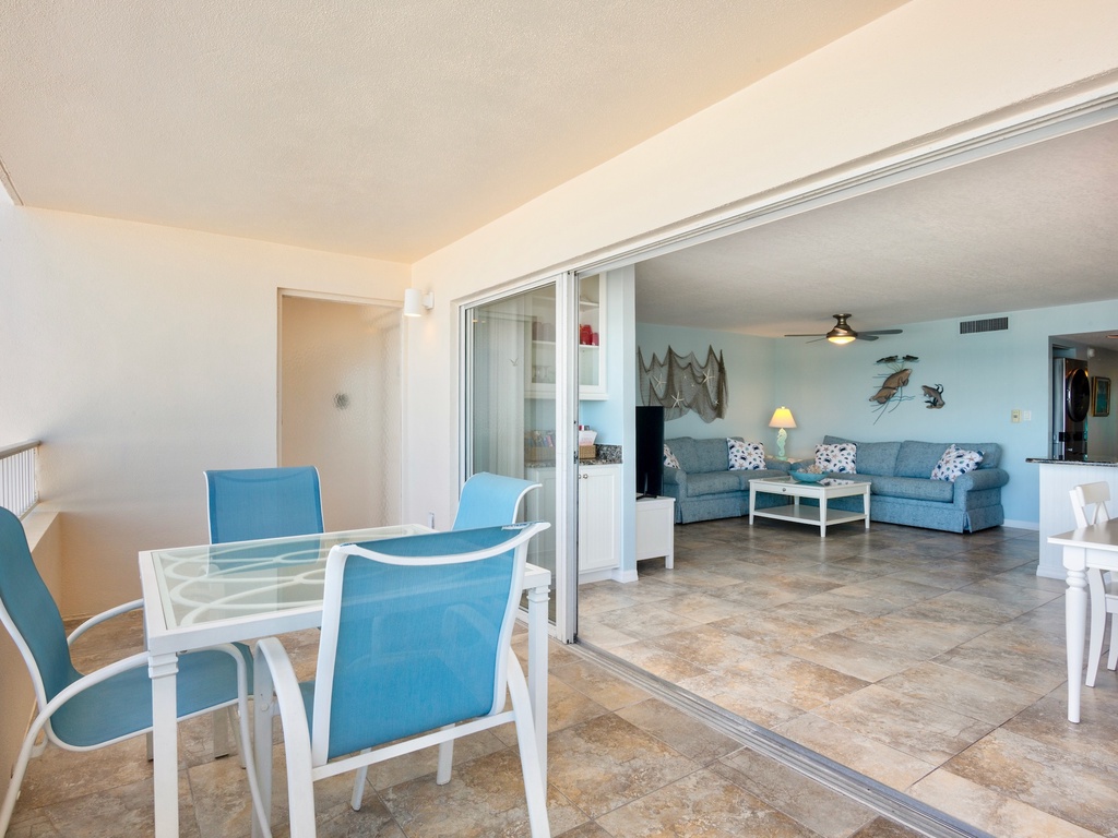 Sliding doors from balcony to living space