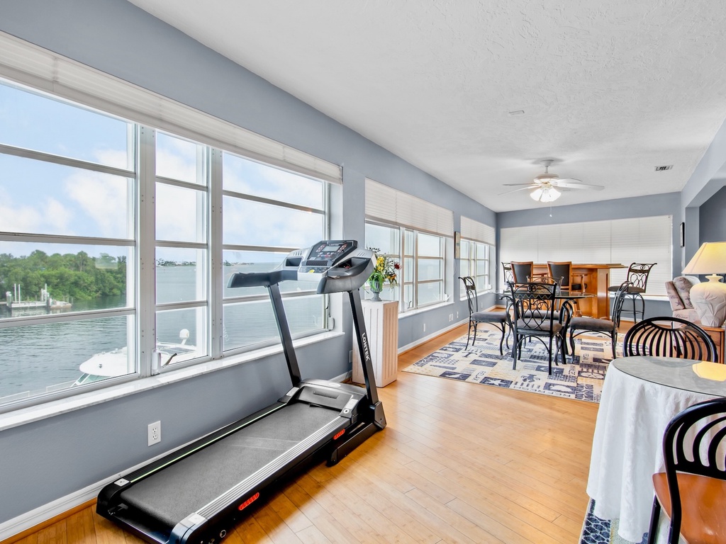 Indoor Recreation with Waterfront Views