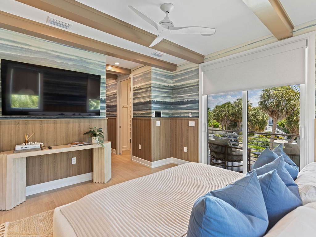 Primary Bedroom, King bed and TV