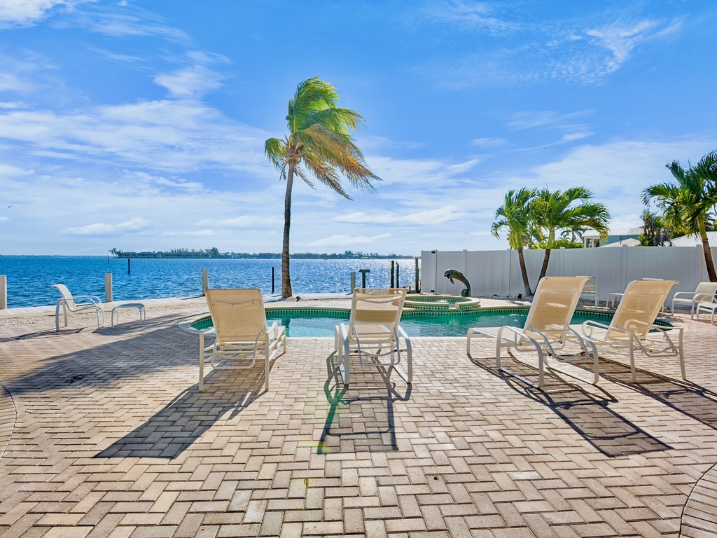 Pool with comfortable lounge chairs