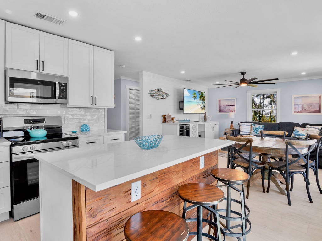 Open Living Area and Kitchen