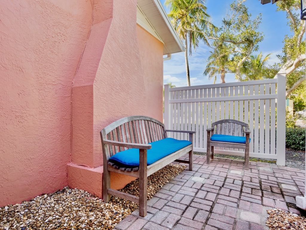 Your private patio offers peaceful seating
