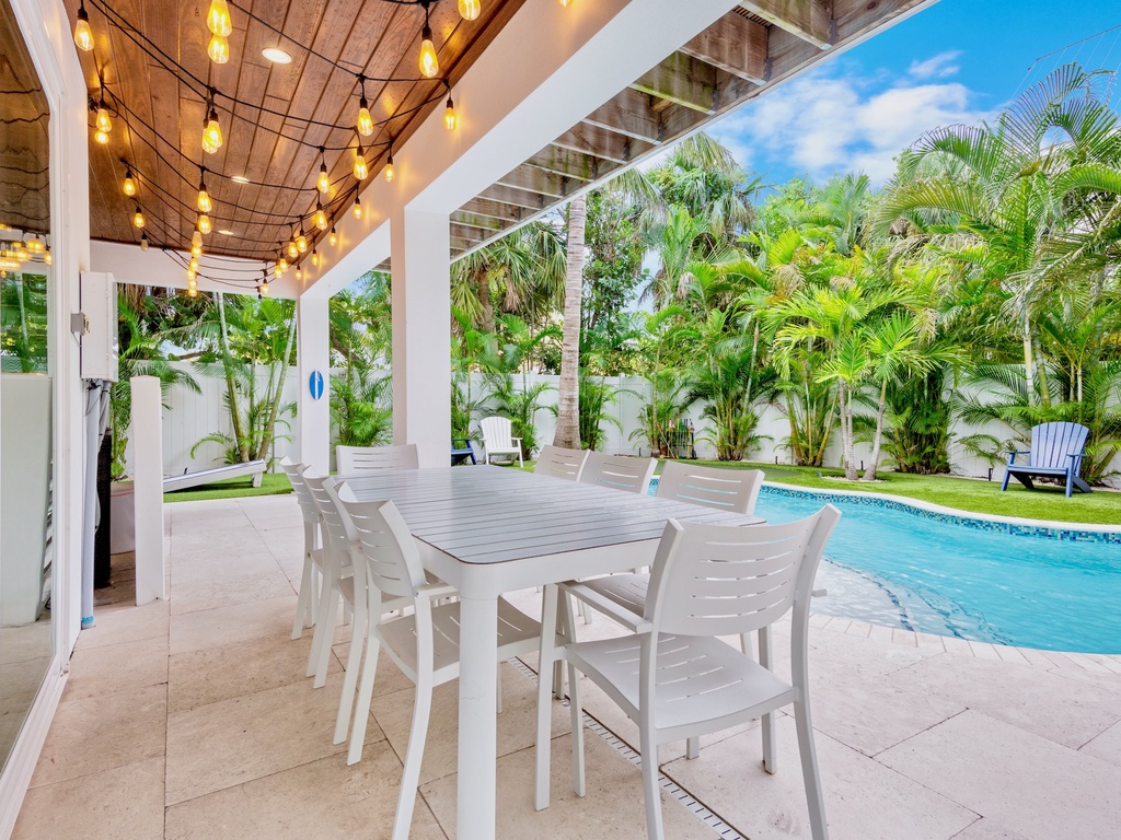 Outdoor dining table