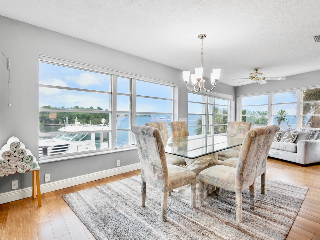 Dining Area with Waterfront Views