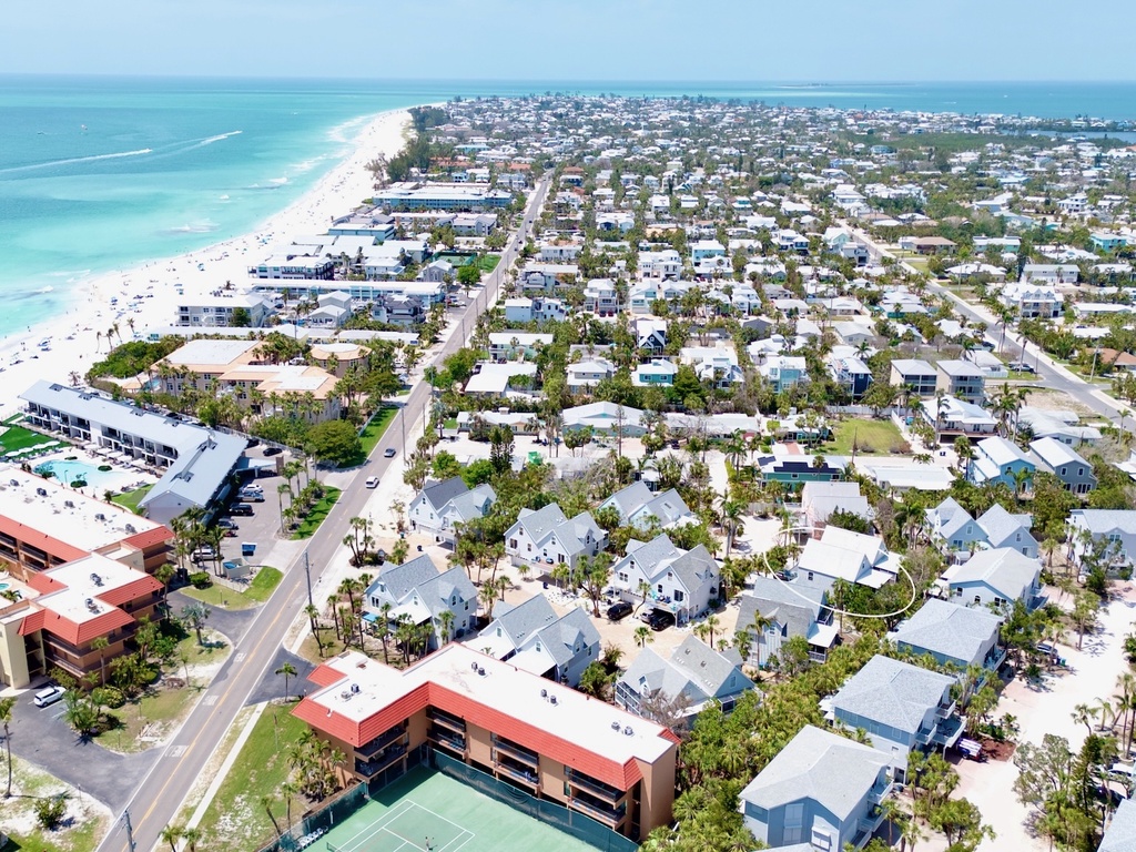 High view of location near the beach