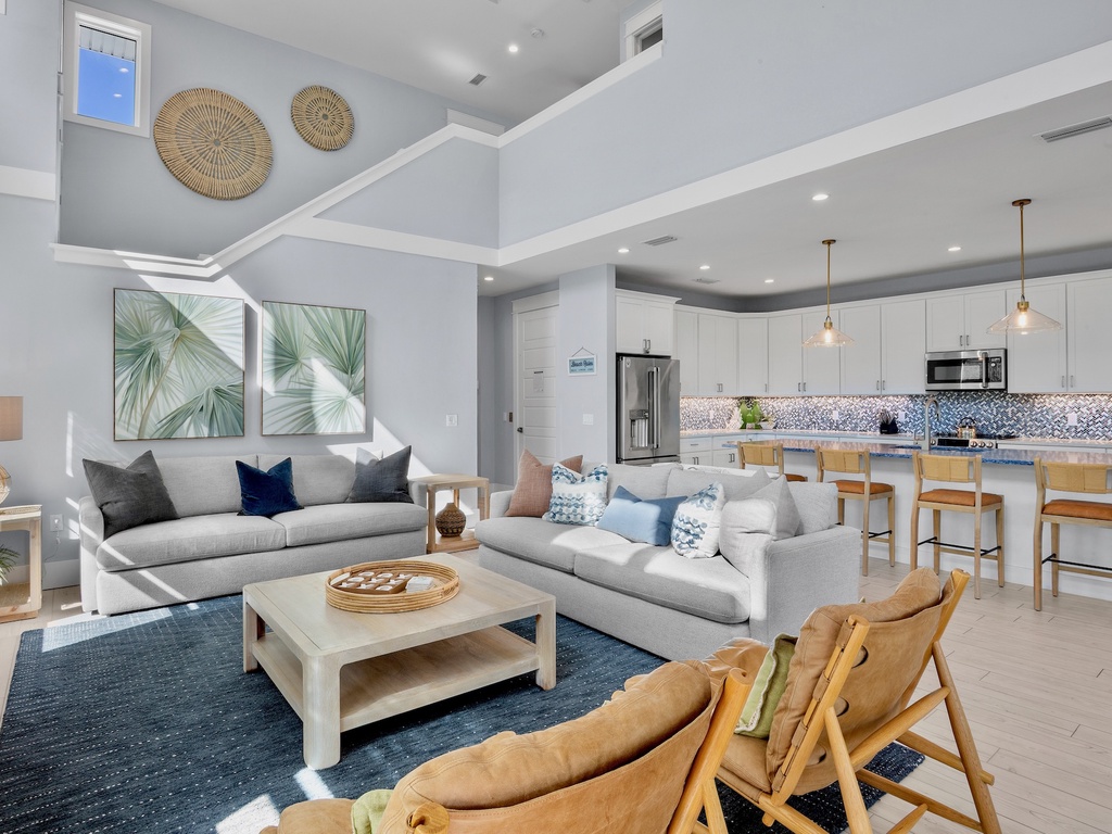 Open-concept living space with kitchen integration