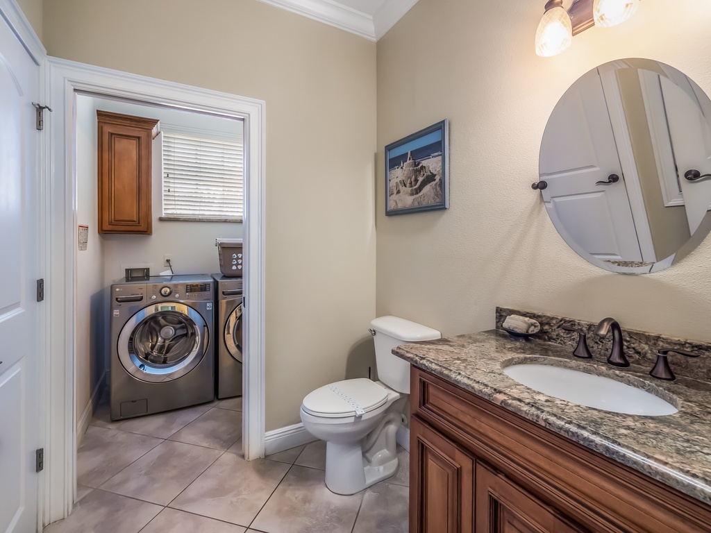 Half Bath + Washer/Dryer