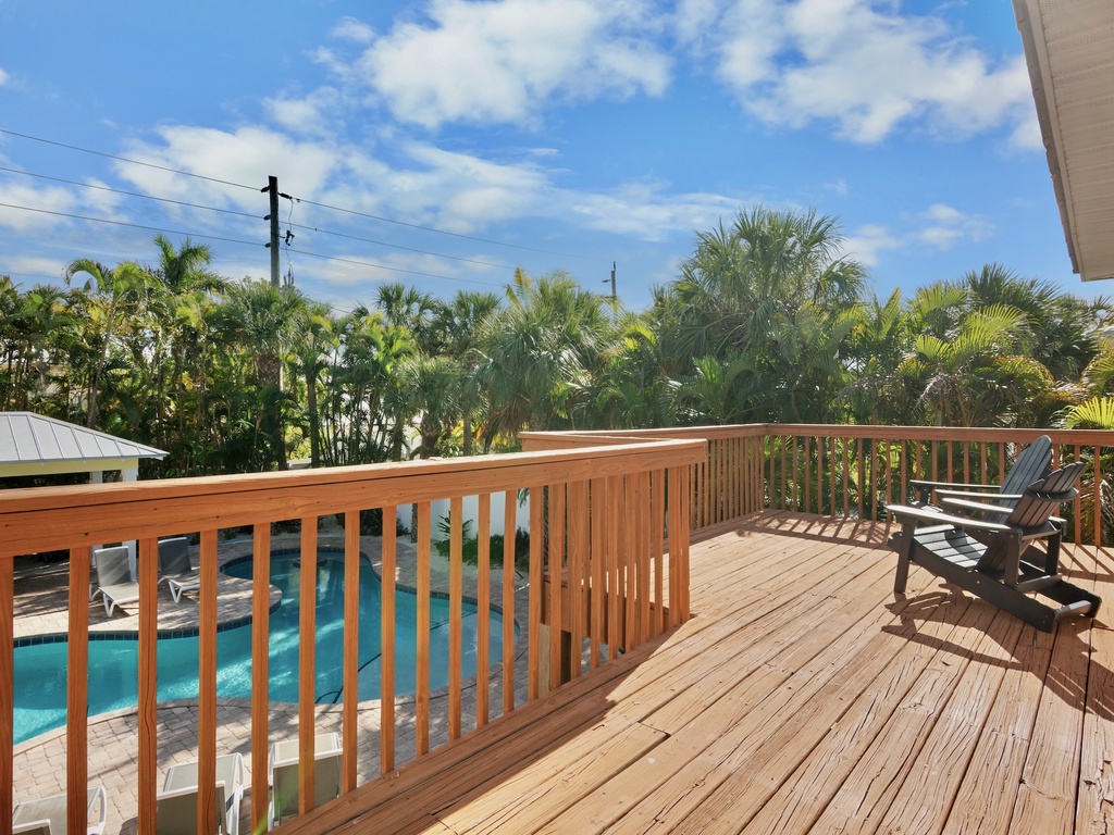Private deck with pool access