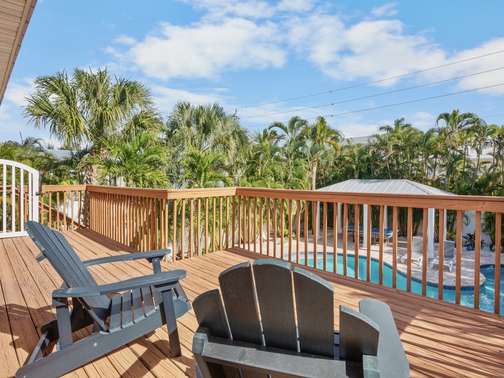 Private deck with pool access