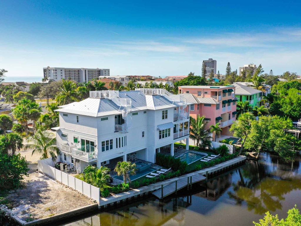 Above corner view of home