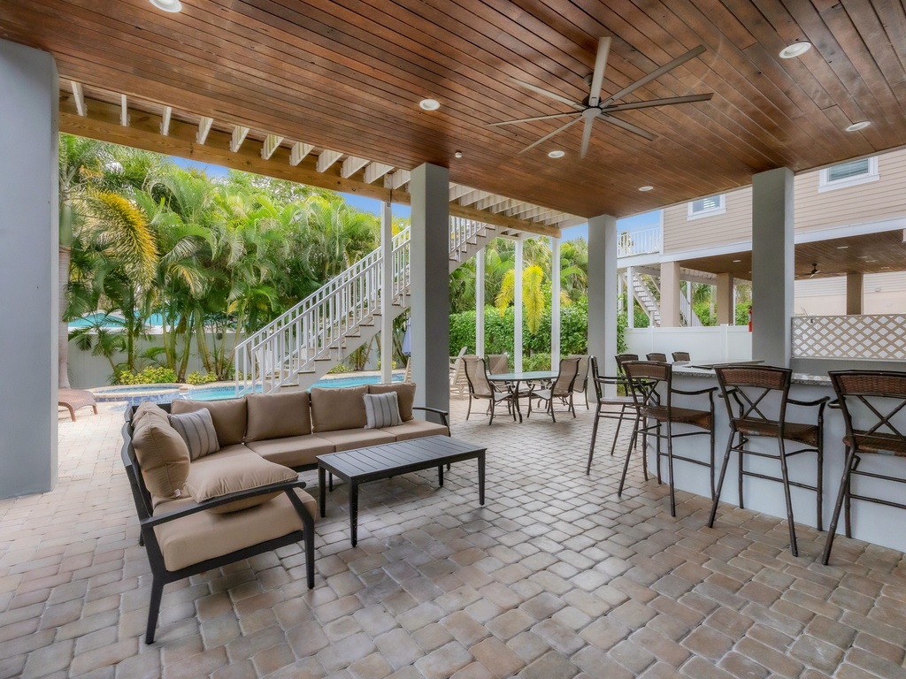 Relaxing lounge chairs in the patio