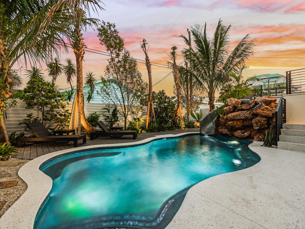 Pool area featuring a water slide