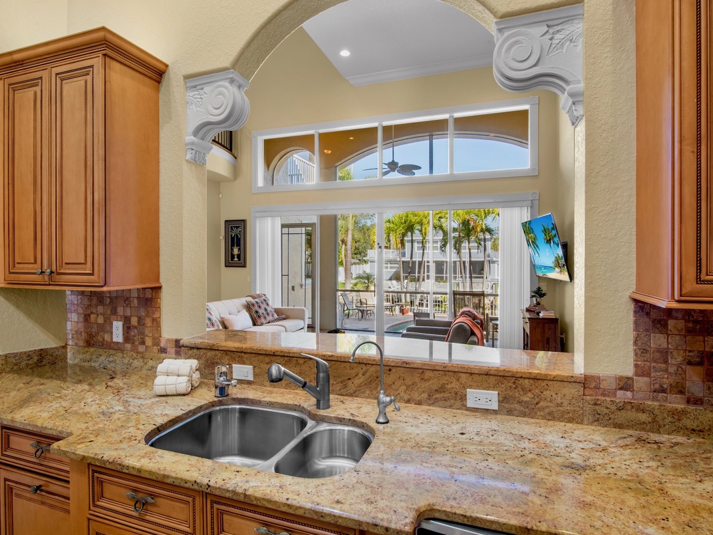 Gourmet kitchen with granite counters