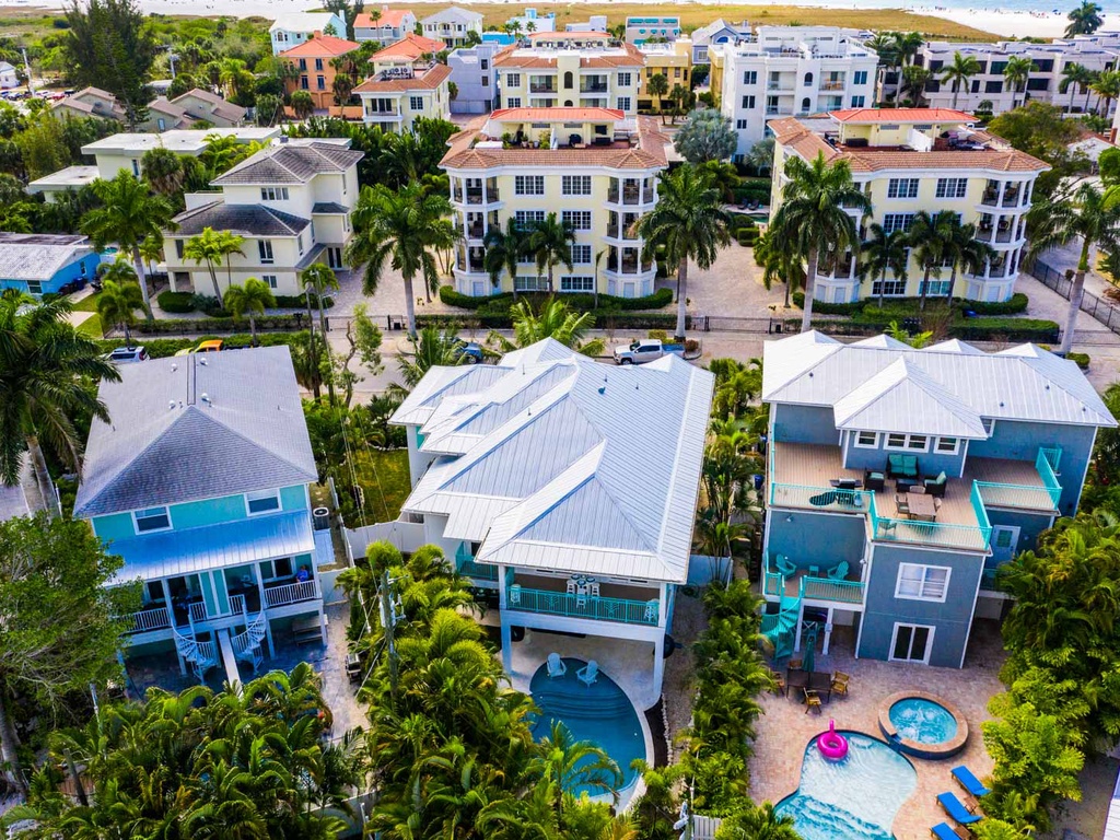 Aerial photo of the backyard