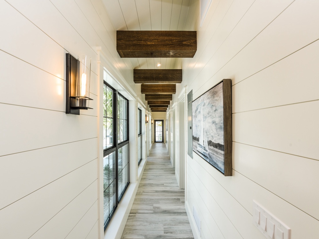 Hallway to bedrooms and attached mother in law suite