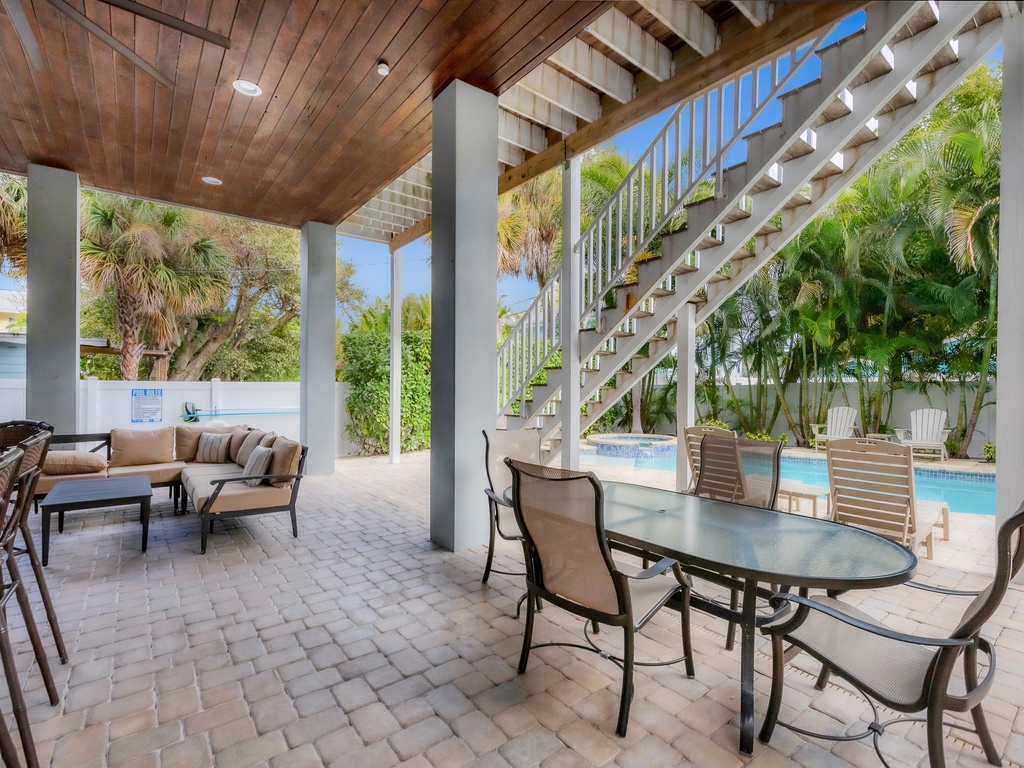 Outdoor dining table for family meals