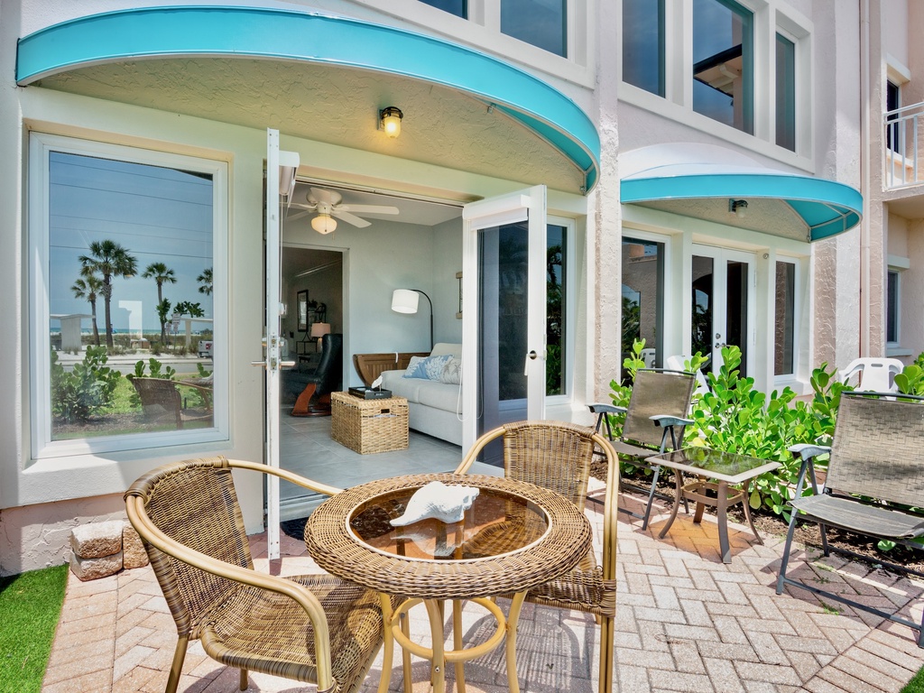 Private patio with outdoor seating