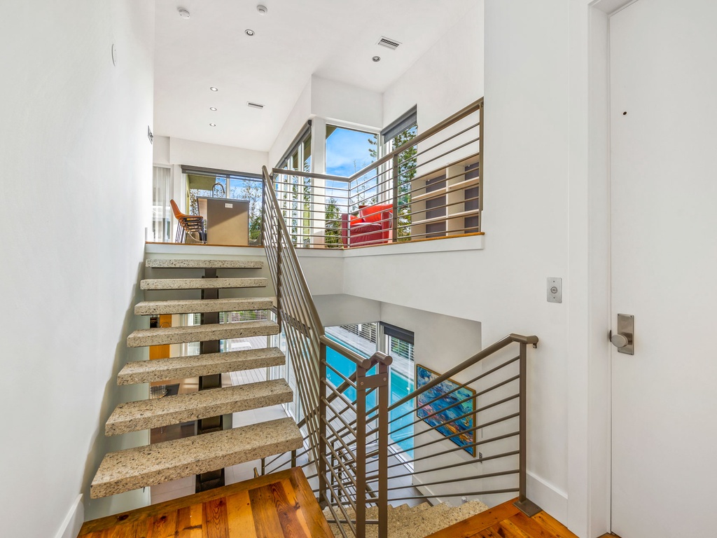 Stairs to Floor 1.5 (Bedrooms 2-3) & Floor 2-Game Room/Bunk