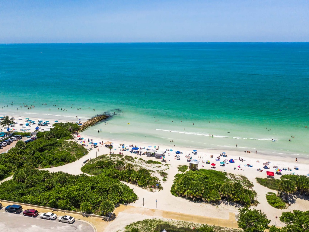 White Sand Beach with Blue Water!
