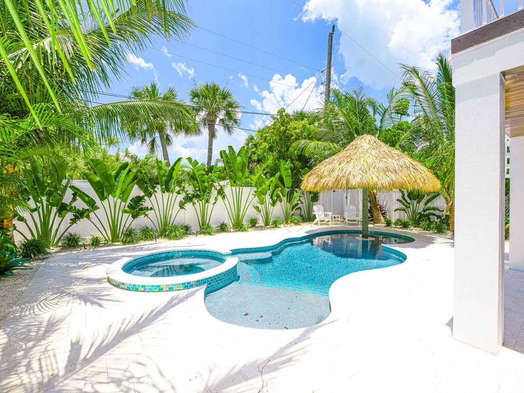 Pool and Spa with Tiki