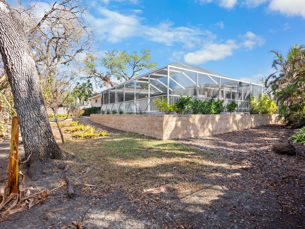 Spacious yard surrounded by nature