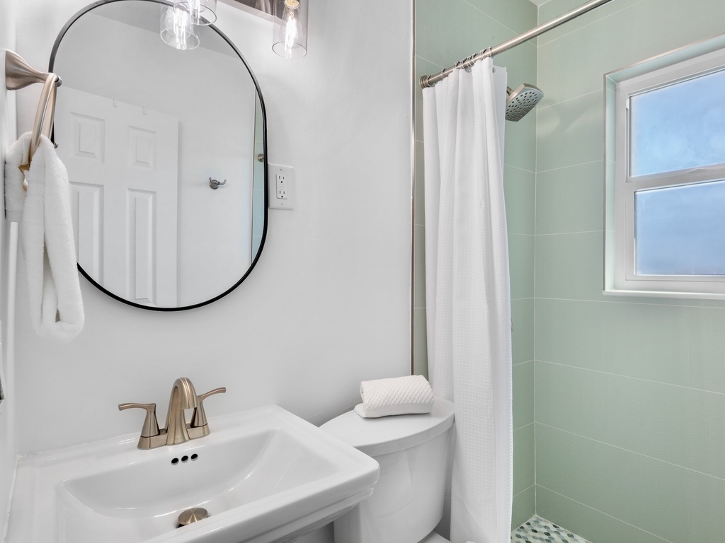 Full bathroom with walk-in shower