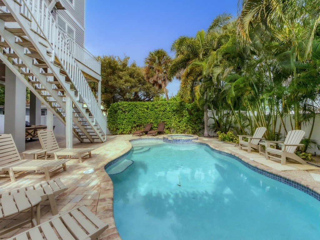 Sparkling pool with soothing spa