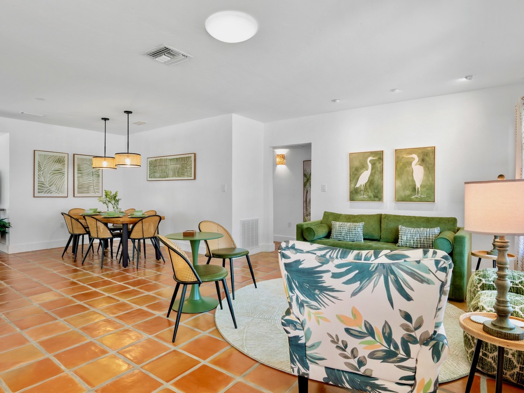 Spacious lounge area indoors