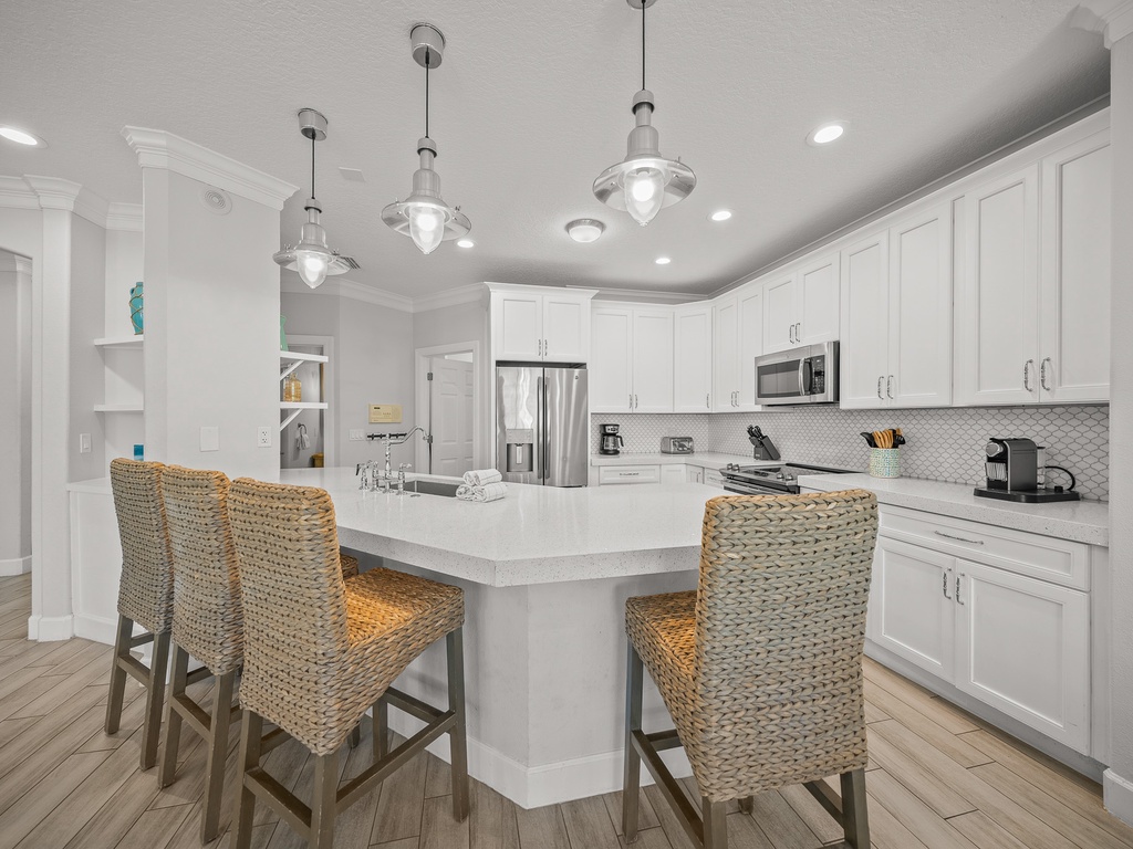 Large kitchen island with seating
