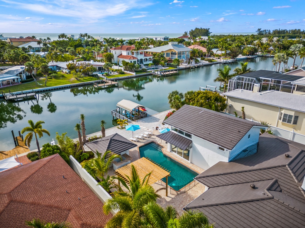 Aerial View, House and Canal