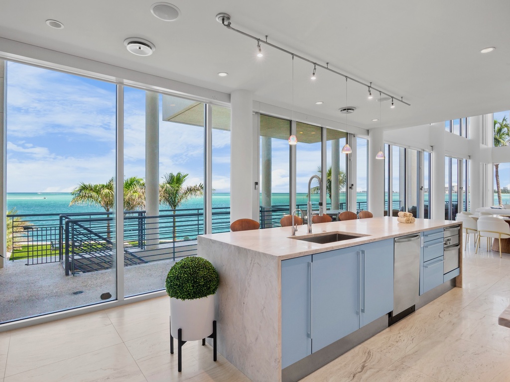 Kitchen Area with views of the Gulf