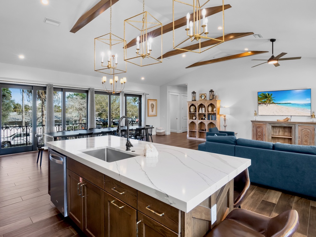 Kitchen, Living, and Dining!