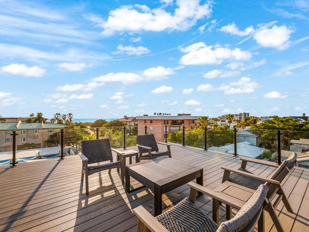 Cozy rooftop lounge area
