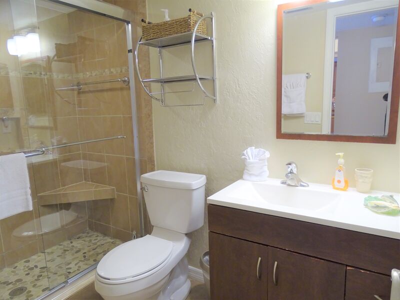 Primary bathroom with walk-in shower