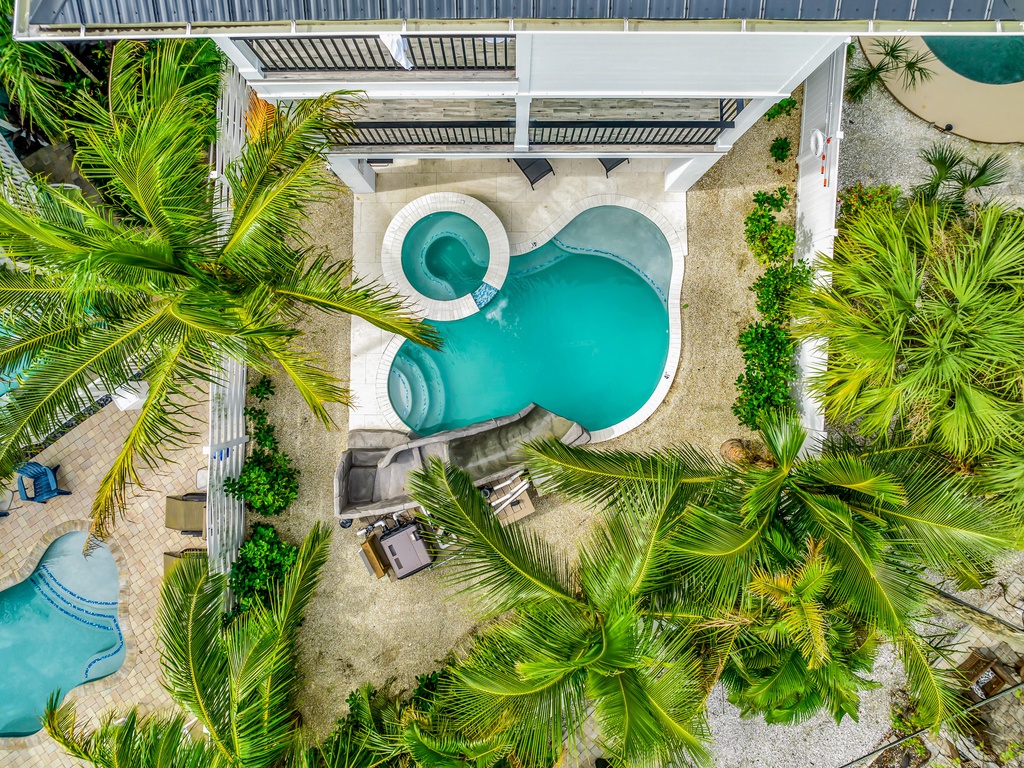 Aerial View - Private Pool, Hot Tub, and Waterslide