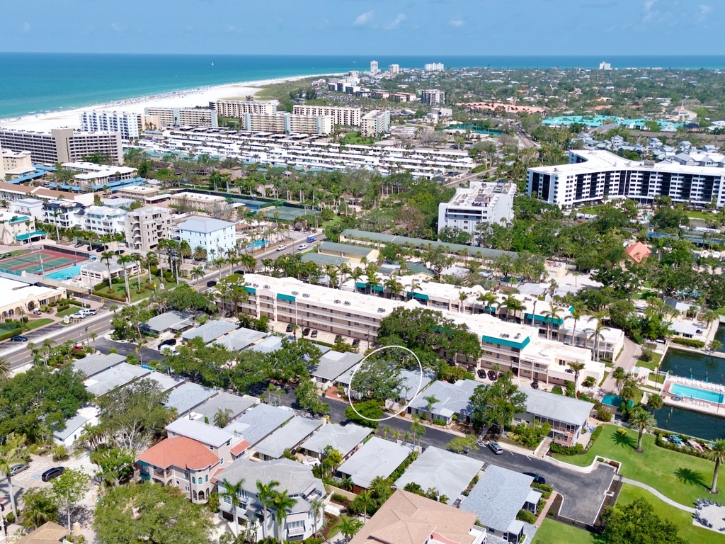 Aerial View of Three Sandy Sisters by Siesta Key Luxury Rental Properties
