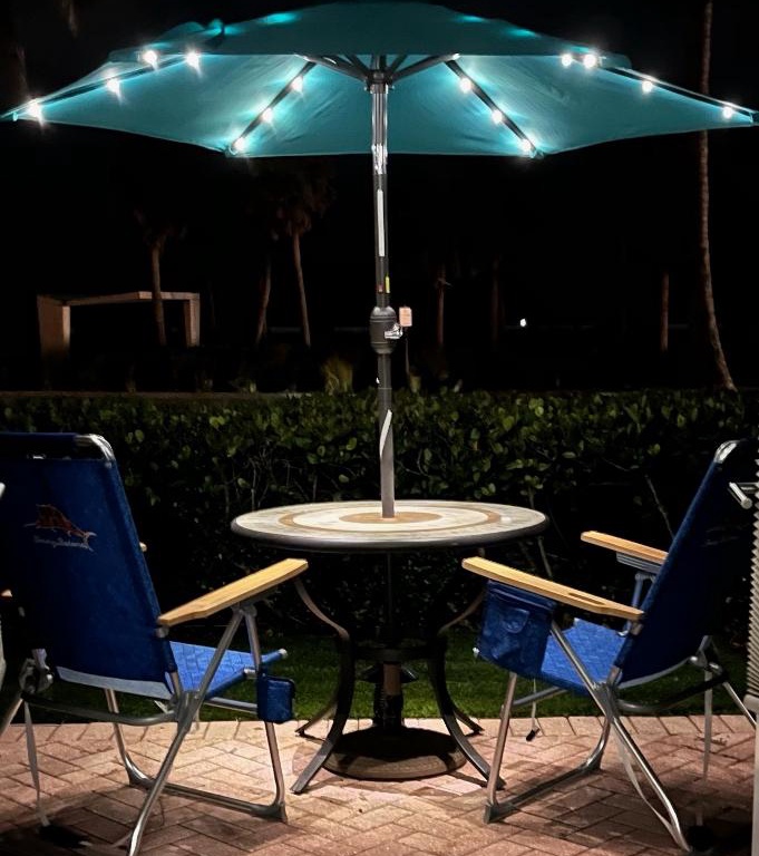 Private patio with outdoor seating