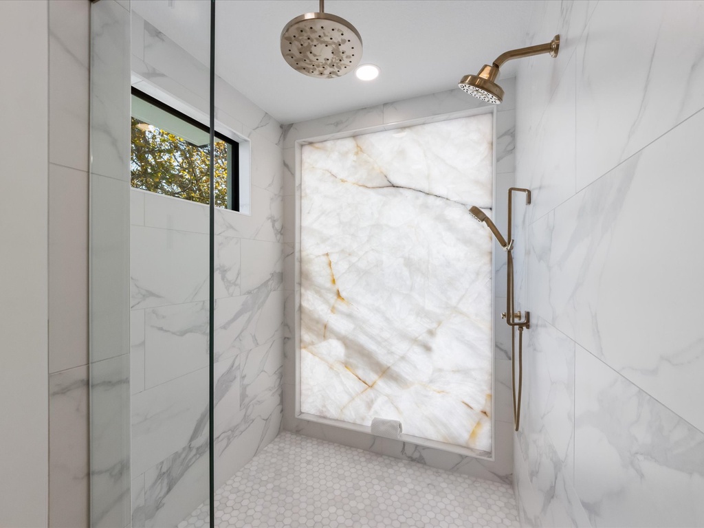 Primary Bathroom, Ensuite, Backlit Marble