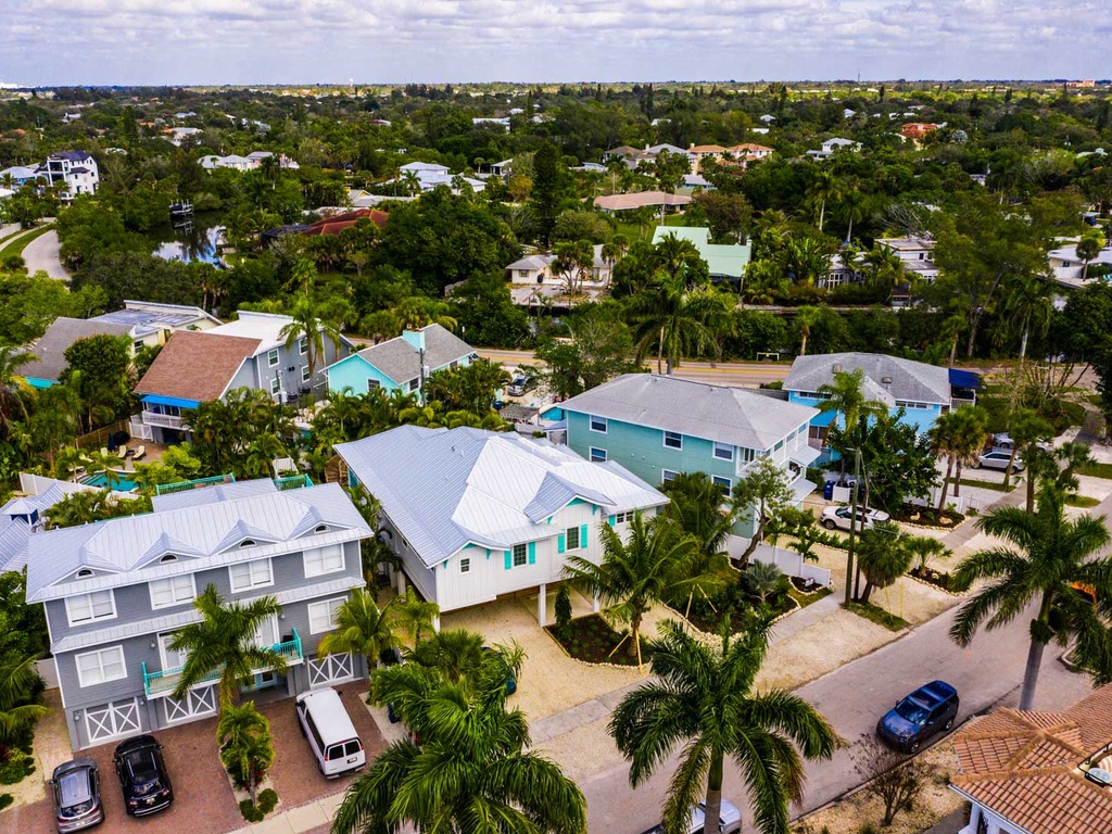 Aerial shot of the home location