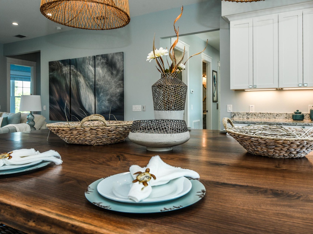 Dining room table place setting