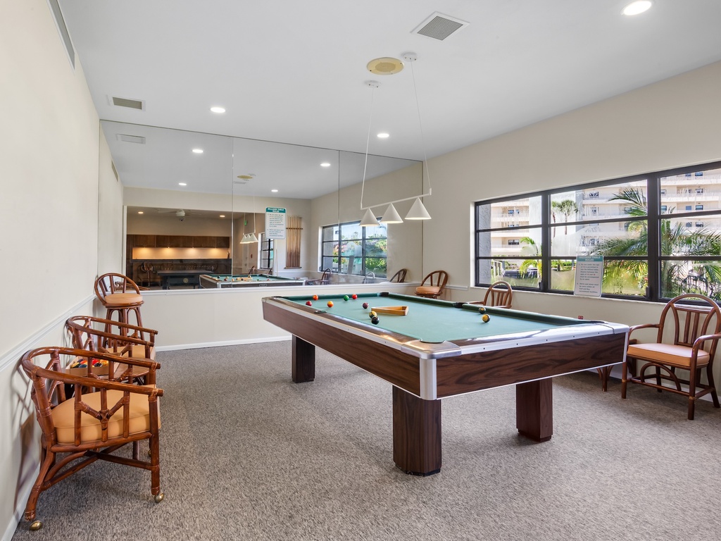 Gulf and Bay Club Pool table in Clubhouse