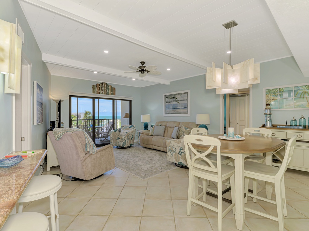 Open-concept living and dining space