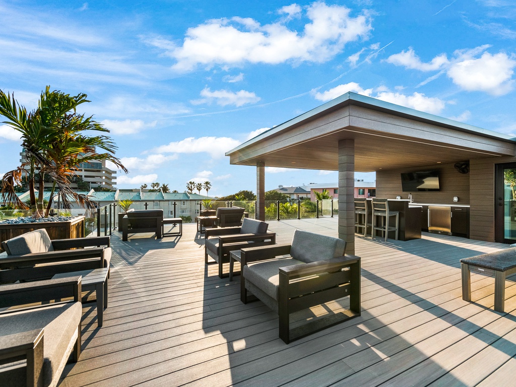 Cozy rooftop lounge area