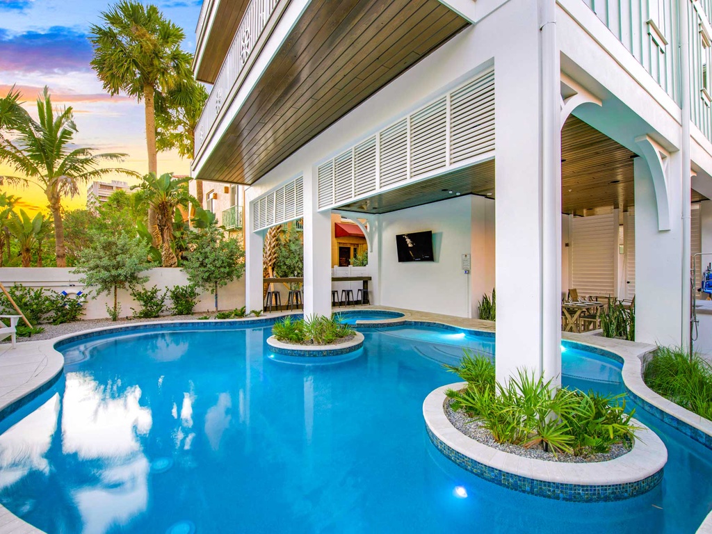 The Perfect Pool Area at Sunset