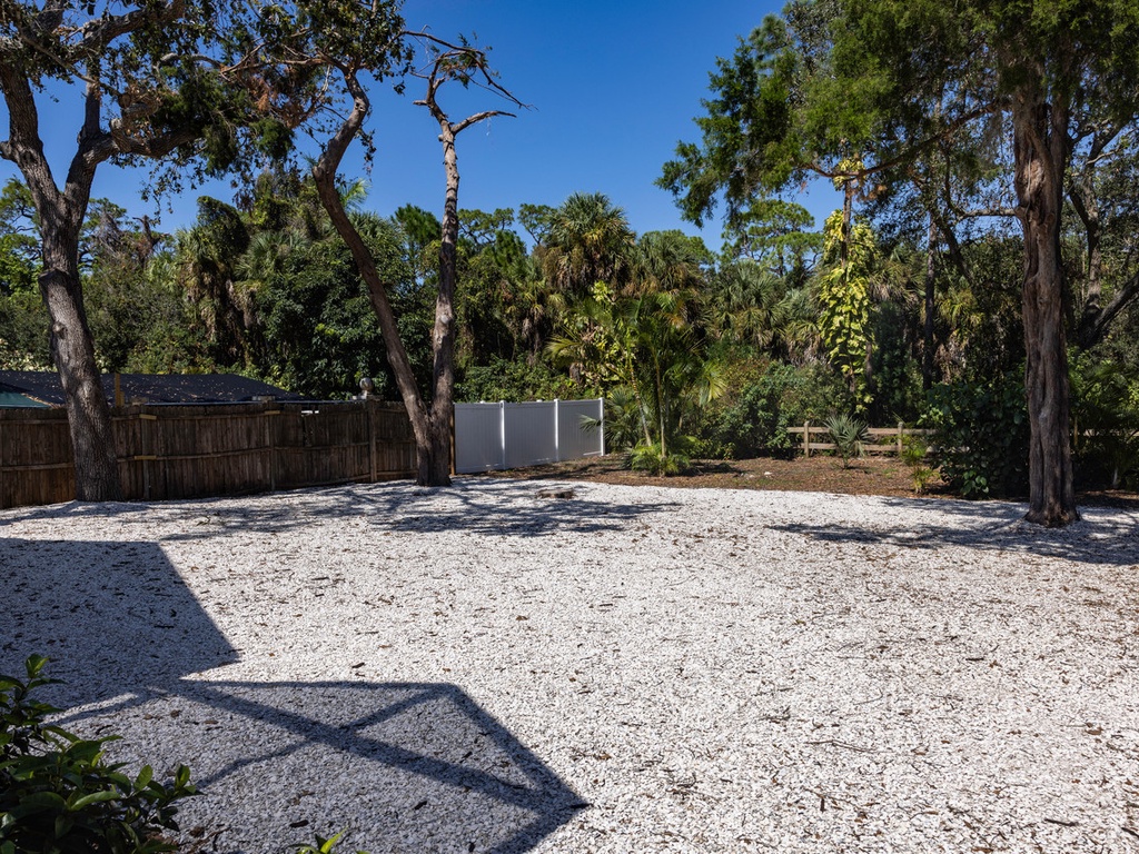 Large backyard for outdoor fun
