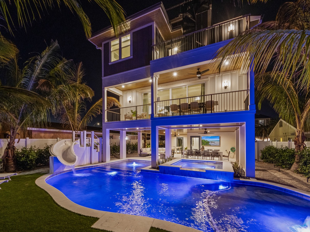 Backyard with Pool and Waterslide