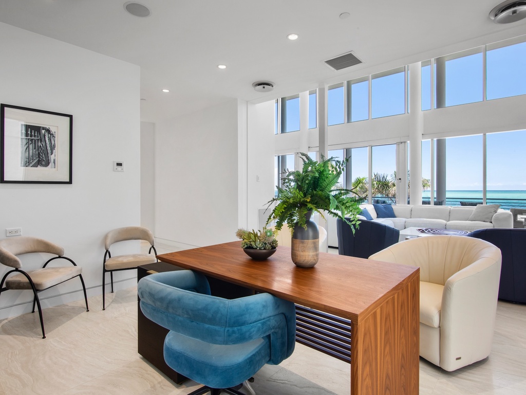 Office desk with modern touches